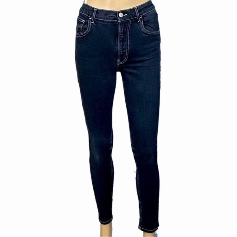 REFORMATION black wash, stretchy skinny jean w/contrast stitching. Size 26. EUC